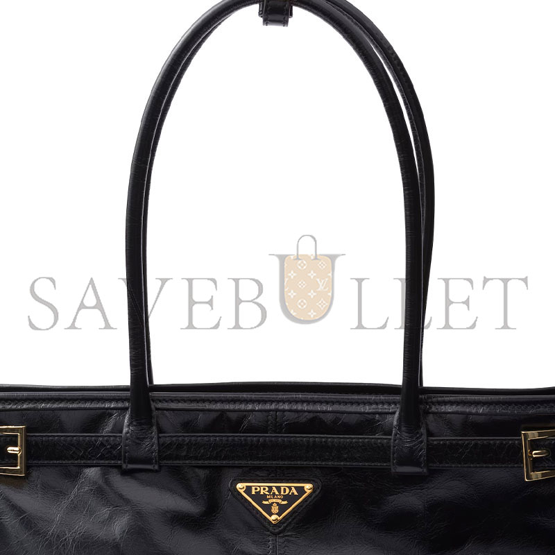 PRADA BONNIE EXTRA LARGE LEATHER HANDBAG 1BA439 (42*30*12cm)